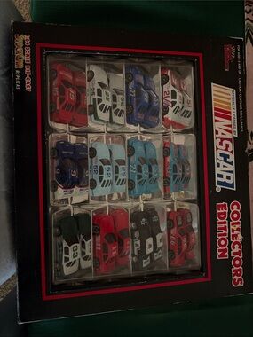 Nascar Kids Toy Car Set - Red, Blue, White, Light Blue, Green, Black